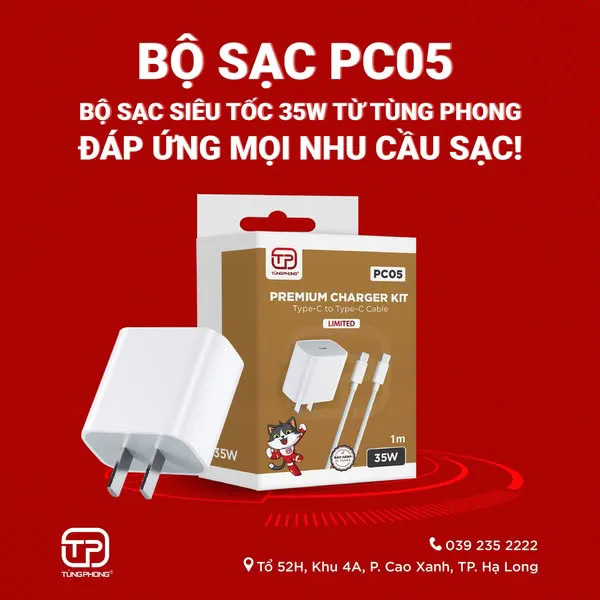 Bộ Sạc Nhanh Dây Cáp C to C PC05