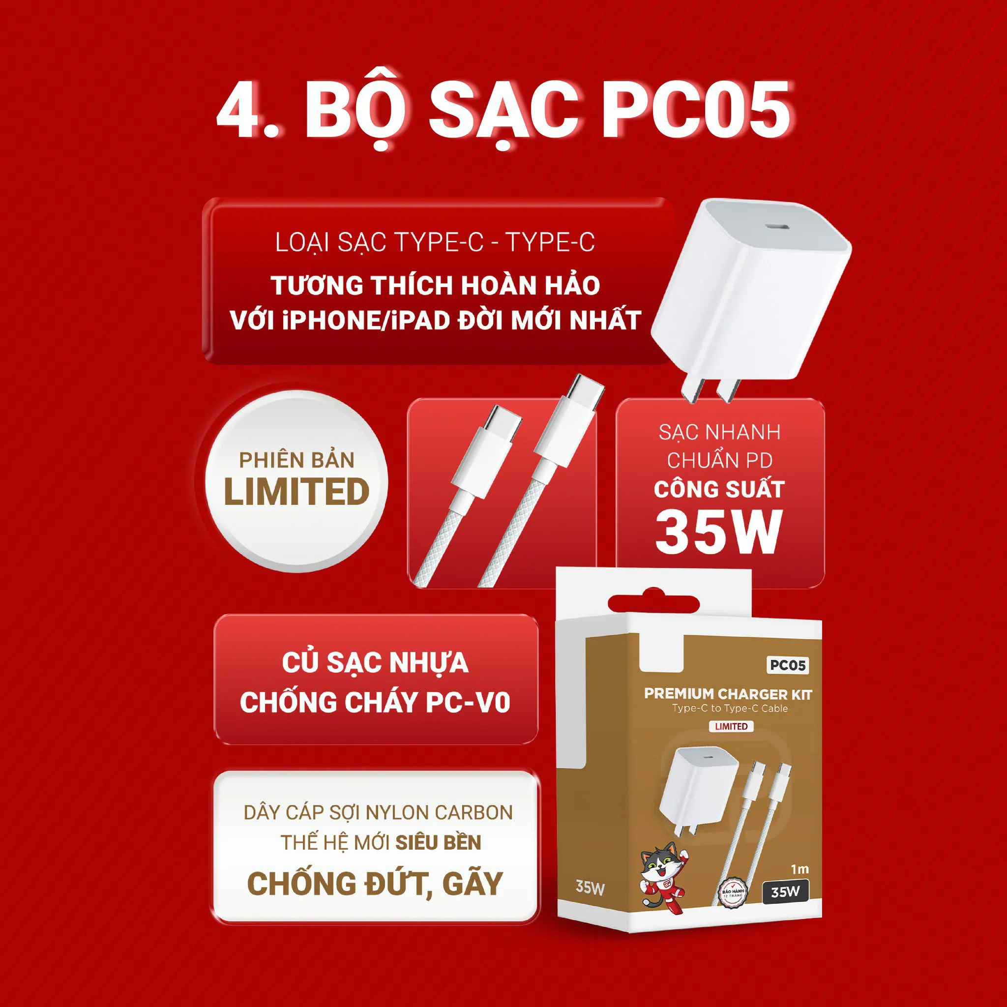 Bộ sạc nhanh Tùng Phong PC05