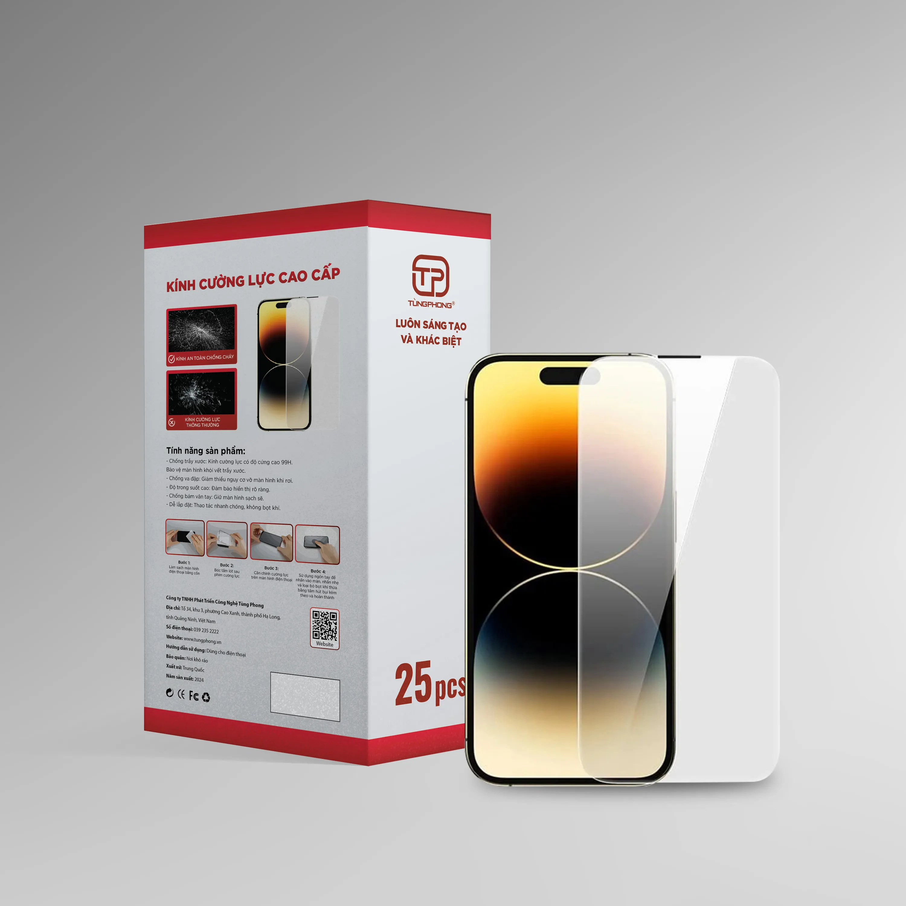 KÍNH CƯỜNG LỰC IPHONE TP (LOẠI FULL MÀN - TỪ IPHONE X ĐẾN IPHONE MỚI NHẤT) - HỘP 25 CHIẾC