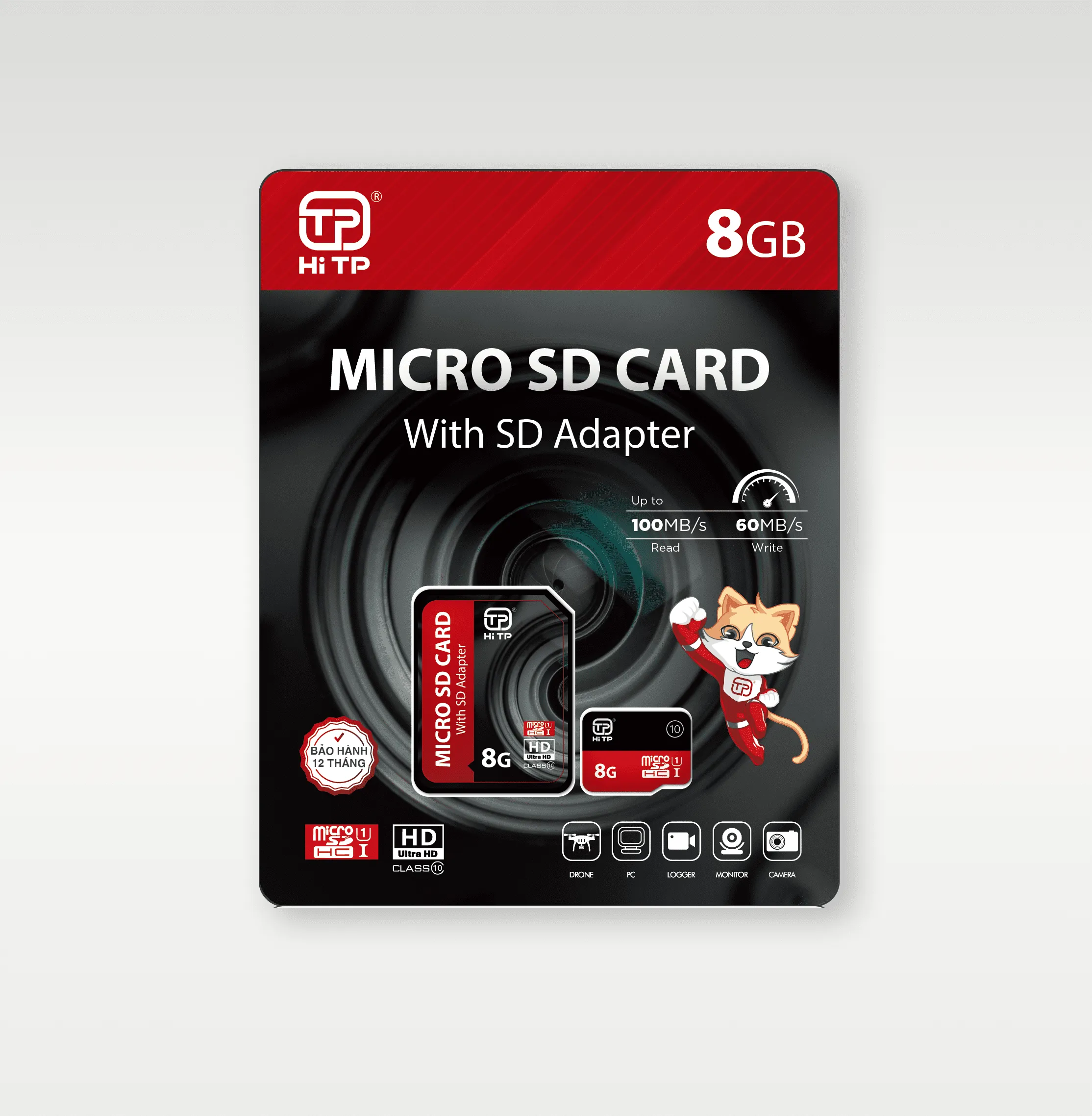 THẺ NHỚ HI TP 8GB - CLASS 10, TỐC ĐỘ 100MB/S, THƯƠNG HIỆU HI TP