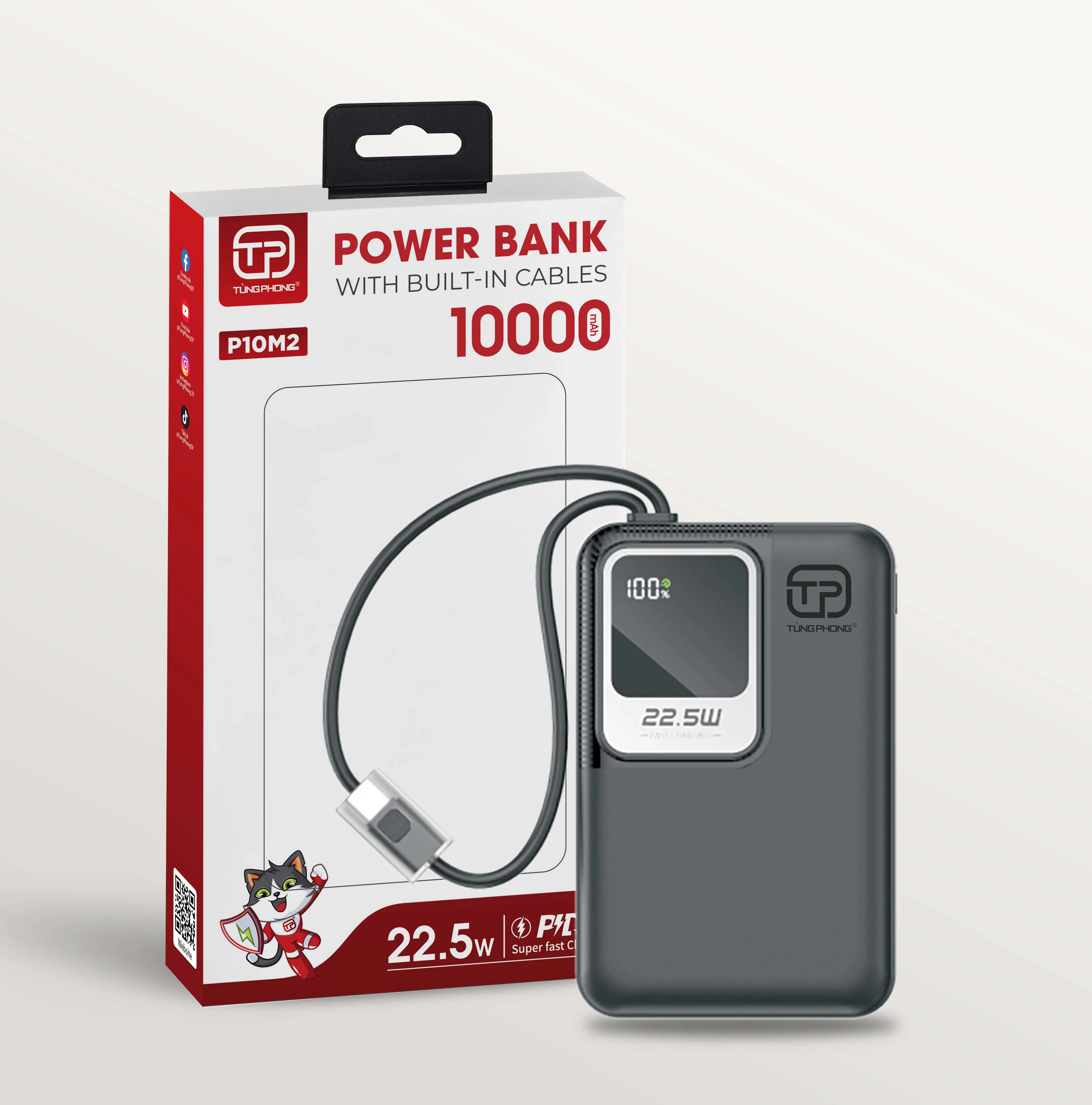 SẠC DỰ PHÒNG P10M2 - DUNG LƯỢNG 10.000MAH. CHỐNG VA ĐẬP TỐT