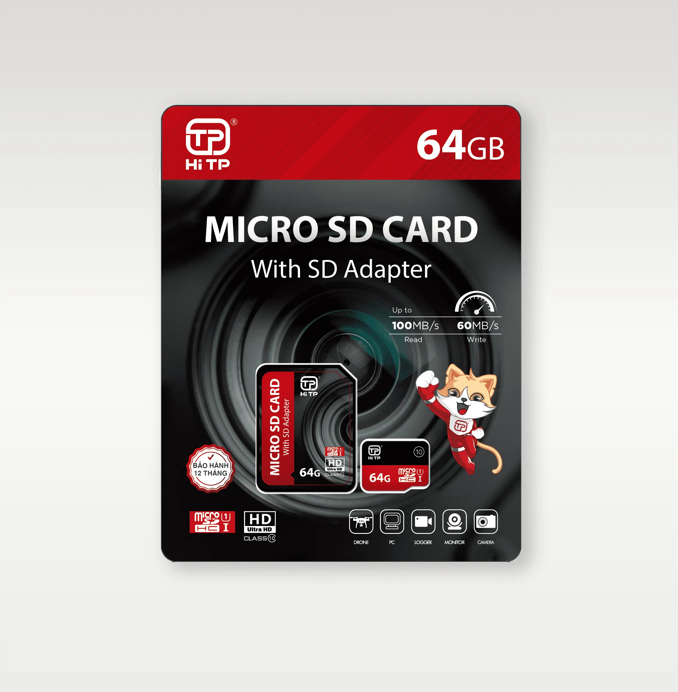 THẺ NHỚ HI TP 64GB - CLASS 10. TỐC ĐỘ 100MB/S