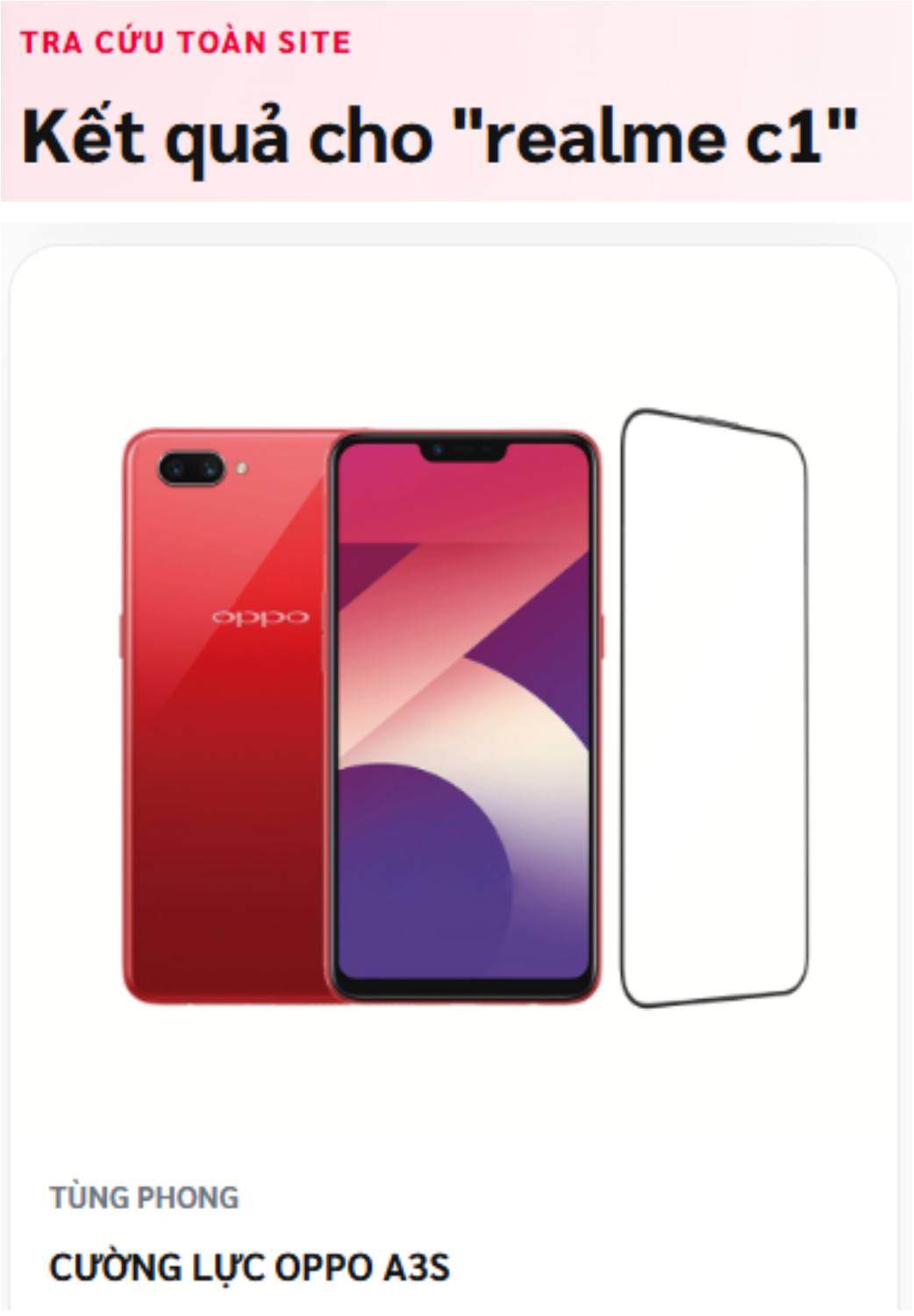 Đây chính là mã cường lực dùng chung đã được xác nhận tương thích với thiết bị bạn tìm kiếm.