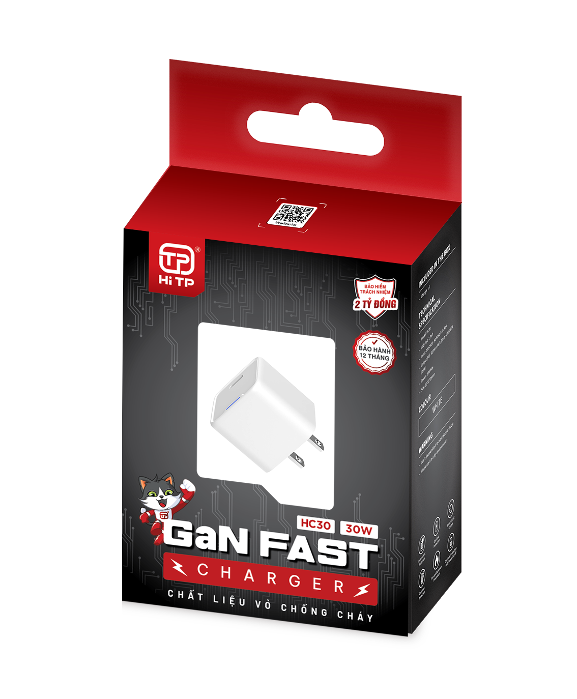 CỦ SẠC HC30 - SẠC NHANH CÔNG NGHỆ GAN 30W. THƯƠNG HIỆU HI TP