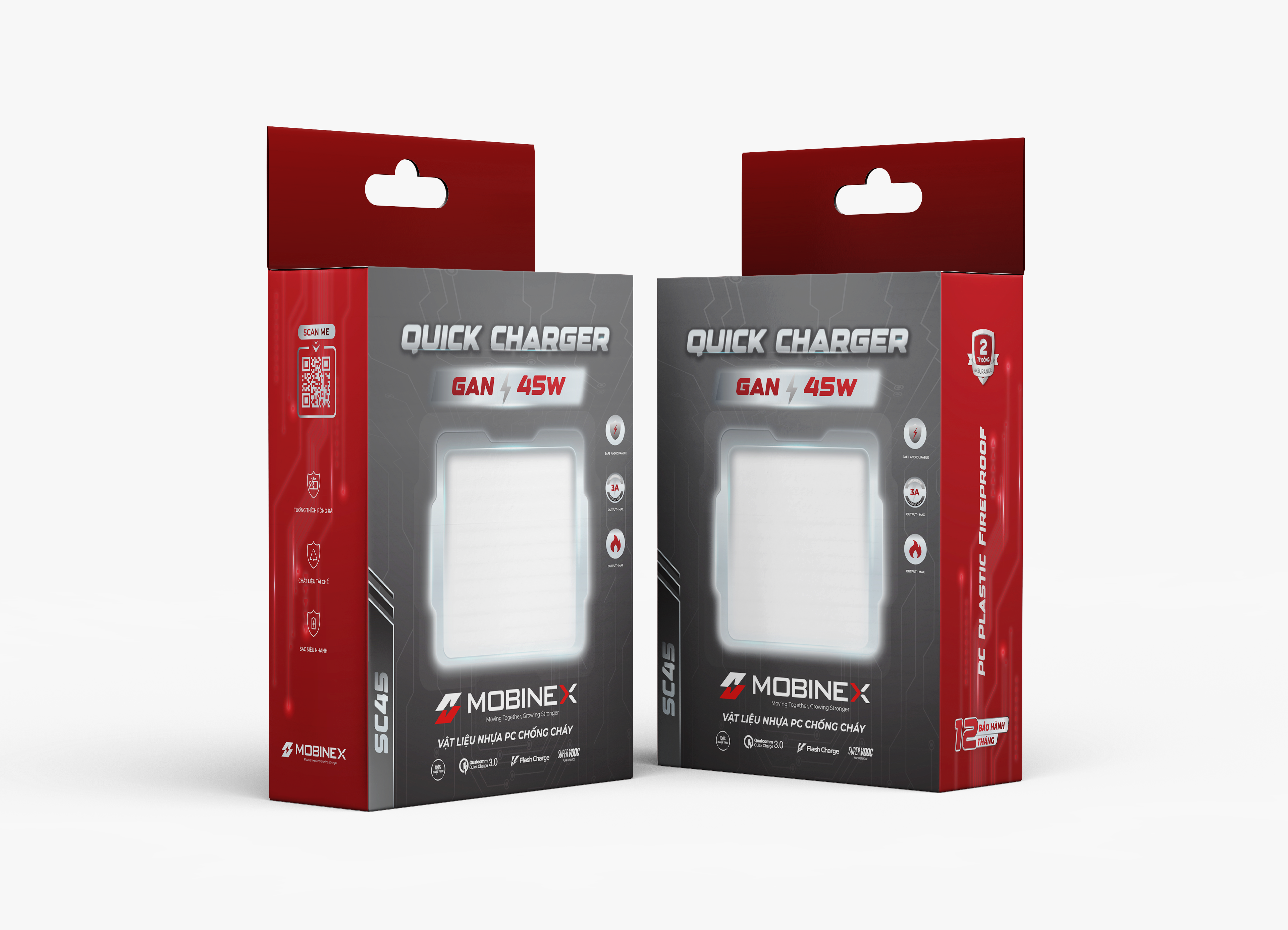 CỦ SẠC SC45 - THƯƠNG HIỆU MOBINEX. SẠC NHANH CÔNG SUẤT 45W, TYPE C