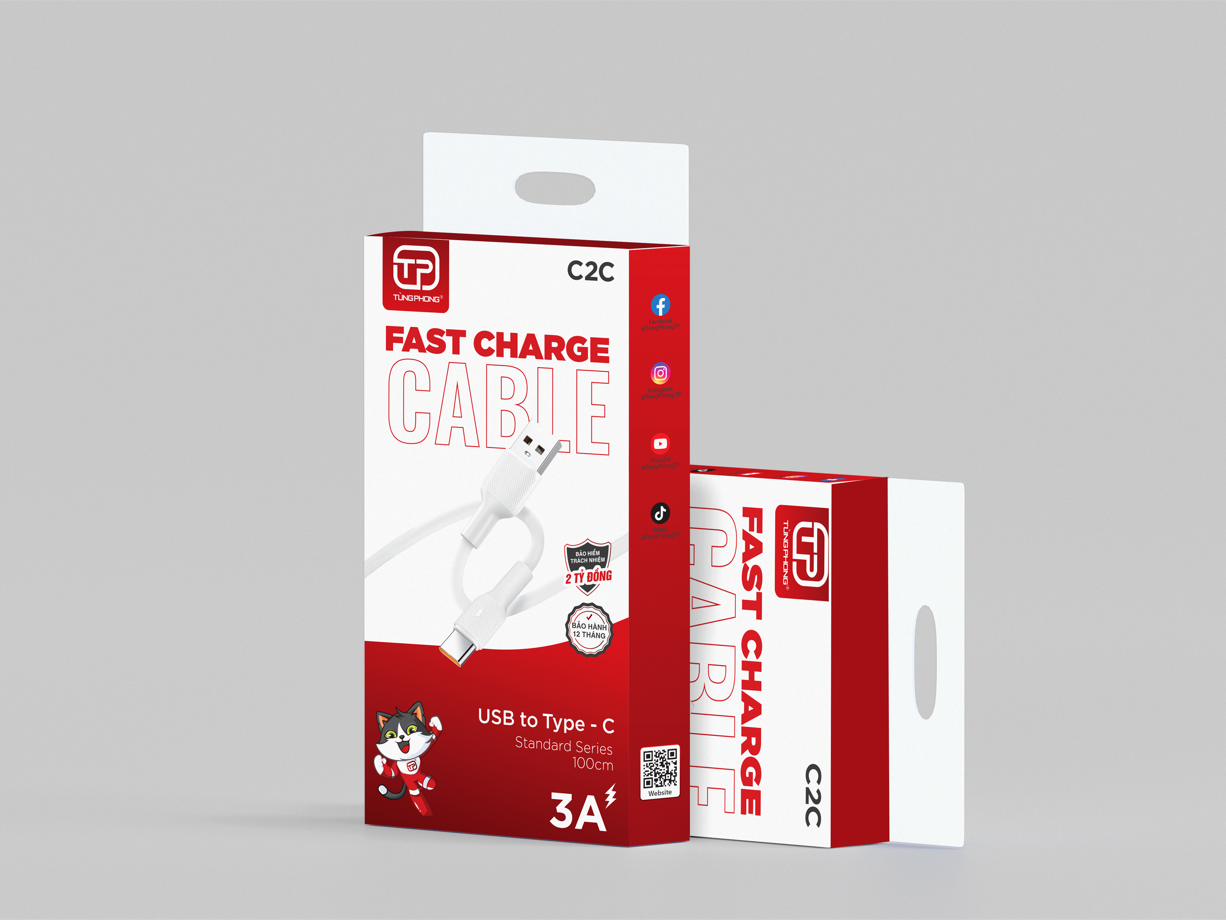 CÁP SẠC C2C - HAI ĐẦU USB TO TYPE-C. CHẤT LIỆU SILICONE. ĐỘ DÀI 1M 