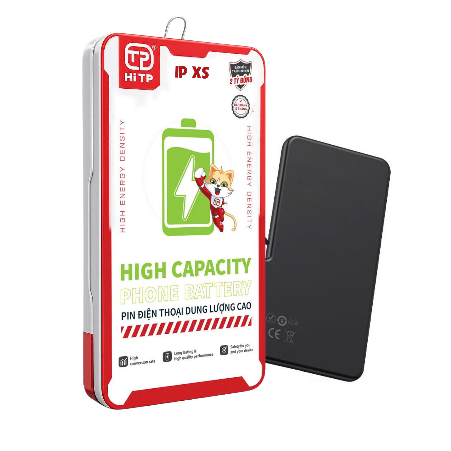 PIN IPHONE XS DUNG LƯỢNG CAO. THƯƠNG HIỆU HI TP (HỘP SẮT)
