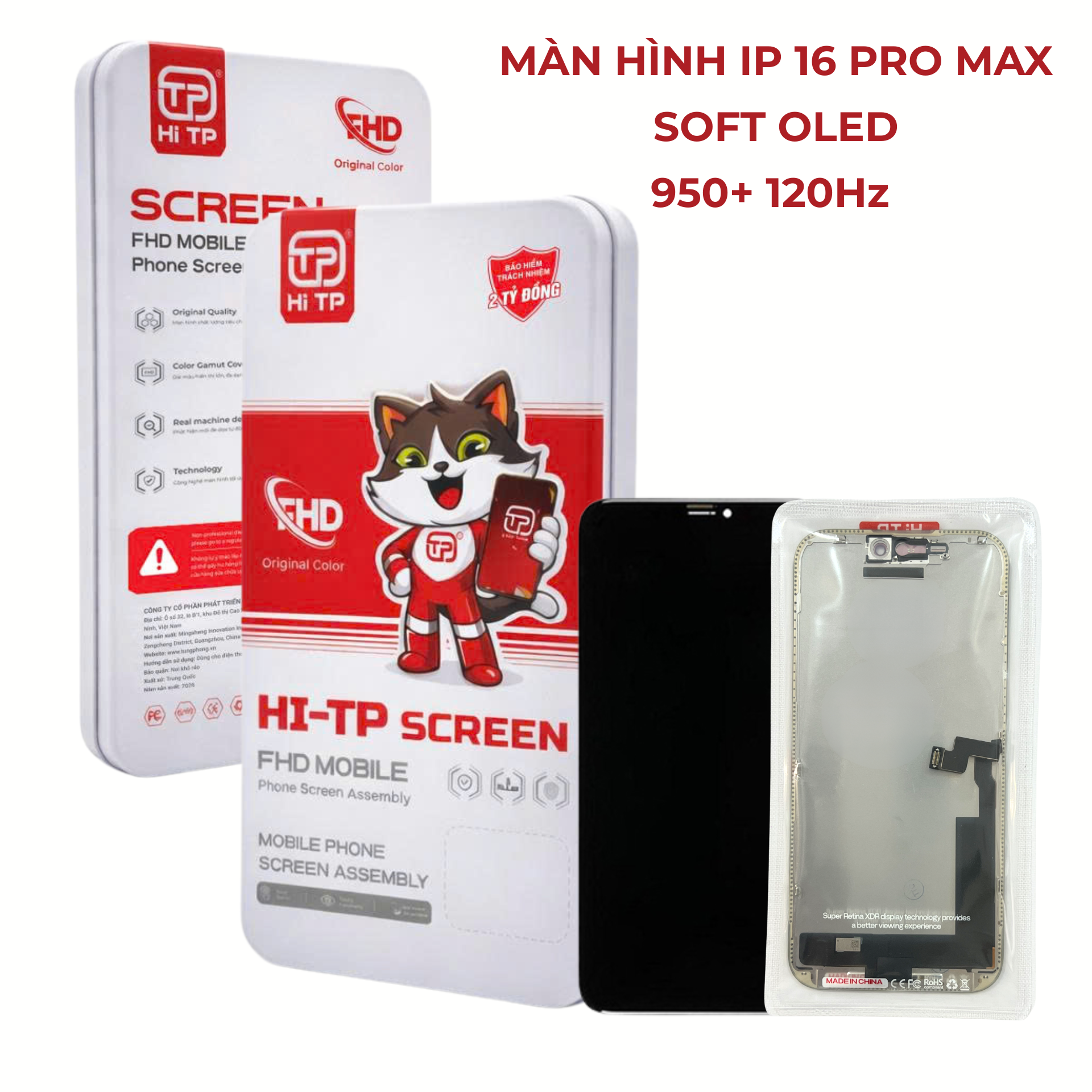 MÀN HÌNH IPHONE 16 PRO MAX SOFT OLED. THƯƠNG HIỆU HI TP