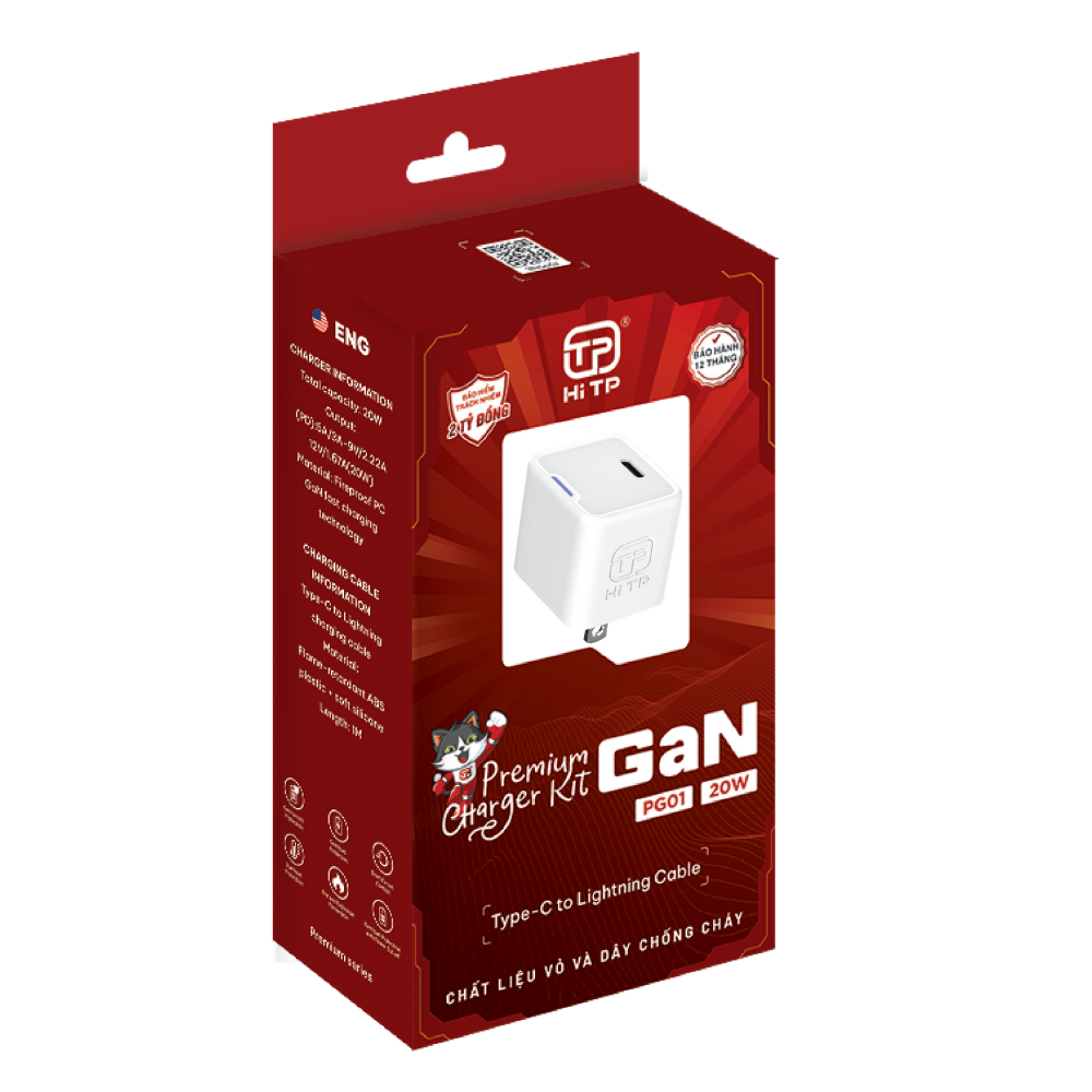 BỘ SẠC PG02 - SẠC NHANH CHUẨN PD 30W, TYPE C-C. THƯƠNG HIỆU HI TP